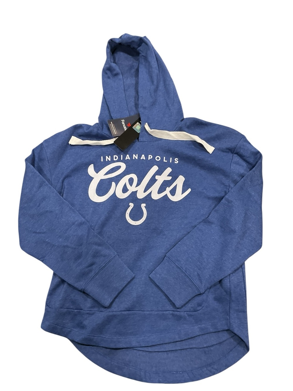 Fanatics Indianapolis Colts Womens Blue Heathered Hoodie Sweatshirt Size Large